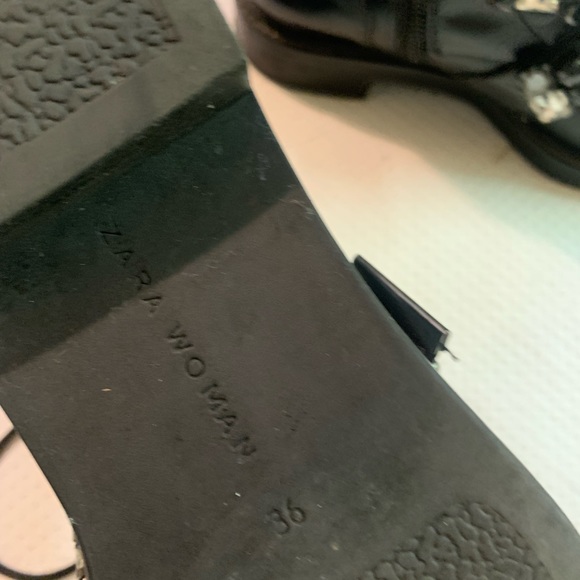 ZARA Leather Embellished Biker Boots SZ aus 5 as new biker goth dress style Rare - Picture 15 of 16